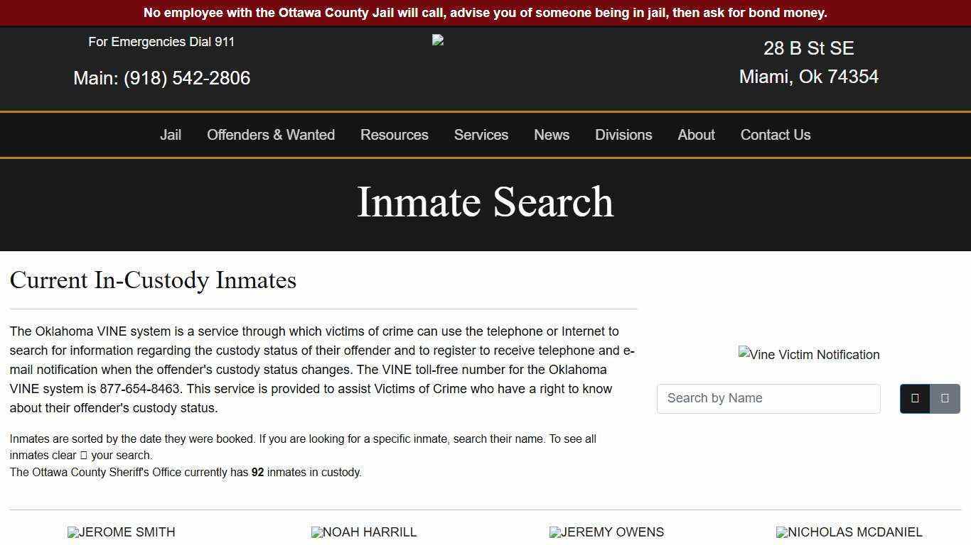 Inmate Search - Ottawa County Sheriff's Office
